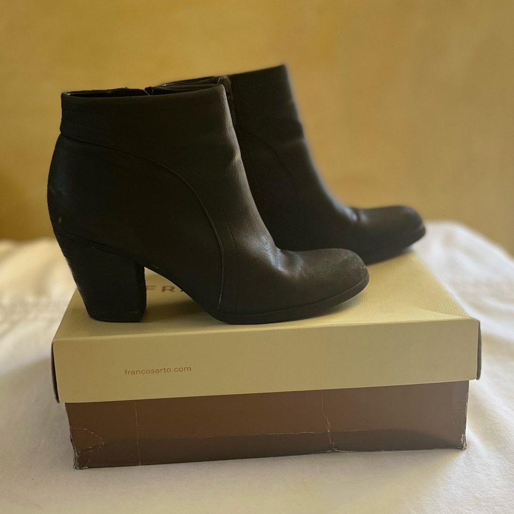 Franco Sarto Black Heeled Booties